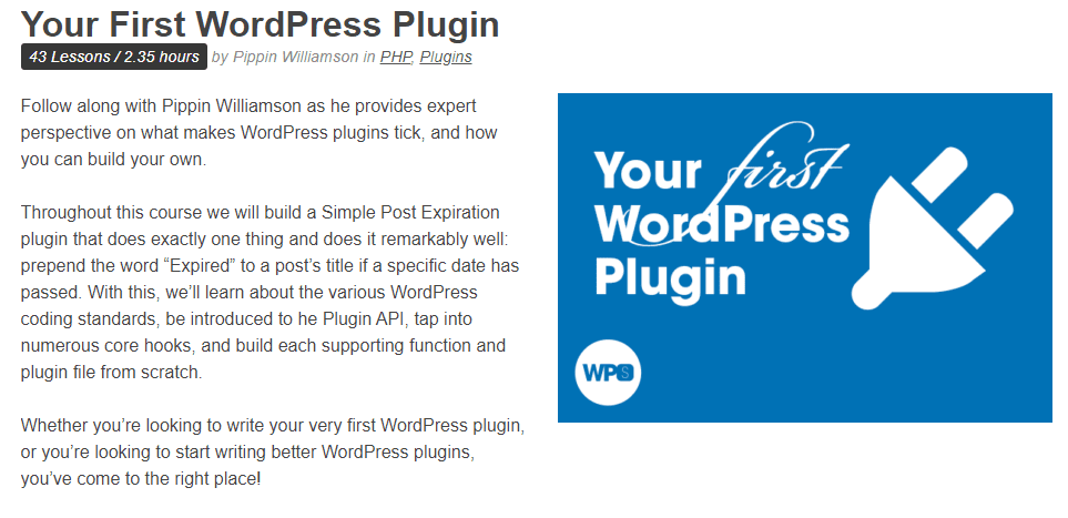 your first wordpress plugin